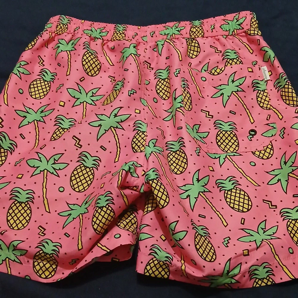 Pink Hawaiian Pineapple swim shorts - Picture 2 of 3